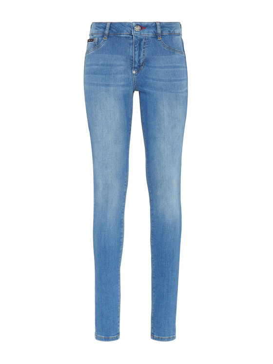 PHILIPP PLEIN PHILIPP PLEIN Jegginsy 5461 Niebieski jasny Jegging Fit