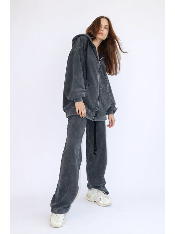 MissDenim MissDenim Dres Double Belt Tracksuit Set Czarny Oversize