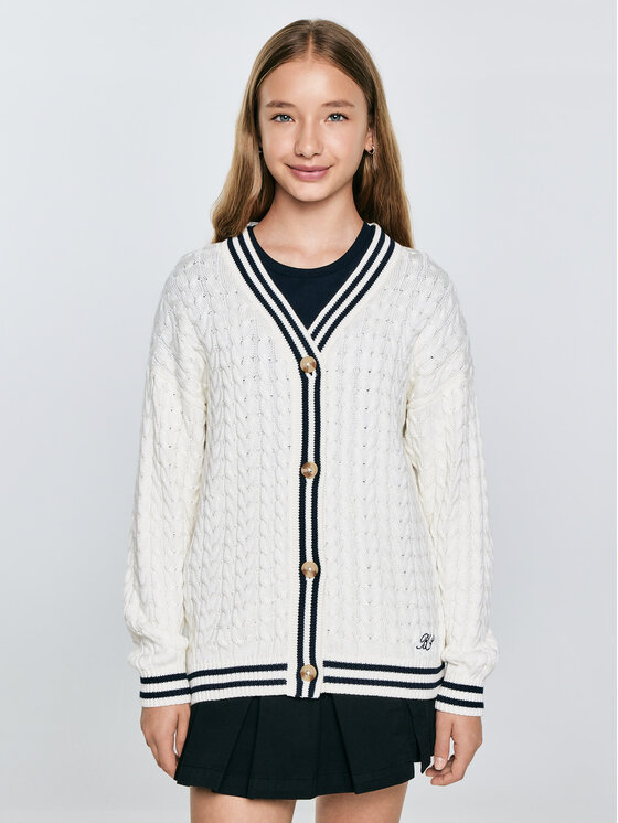 BIG STAR BIG STAR Sweter MISIA Kremowy Comfort Fit