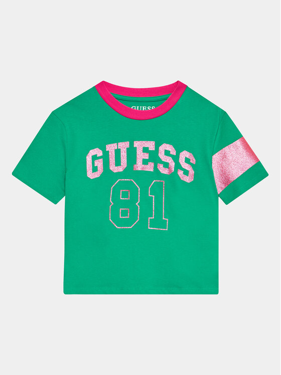 Guess Guess T-krekls J3YI07 K8HM4 Zaļš Regular Fit