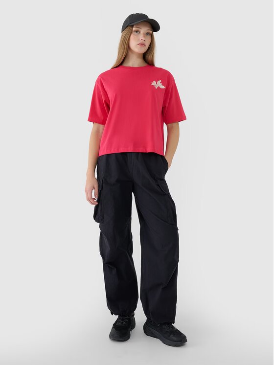 4F 4F T-shirt 4FWSS25TTSHF1996-54S Rosa Oversize