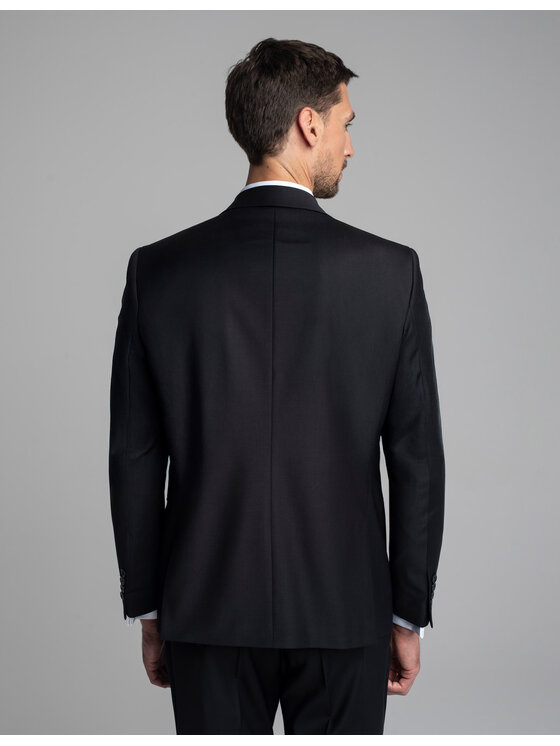 Borgio Borgio Marynarka cesaro_II_czarna Czarny Slim Fit