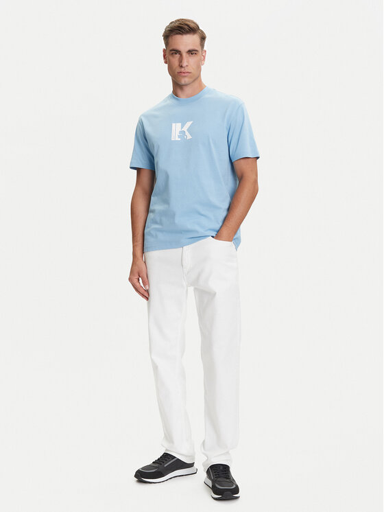 Karl Lagerfeld Jeans Karl Lagerfeld Jeans Majica A3M17057 Svetlo modra Regular Fit
