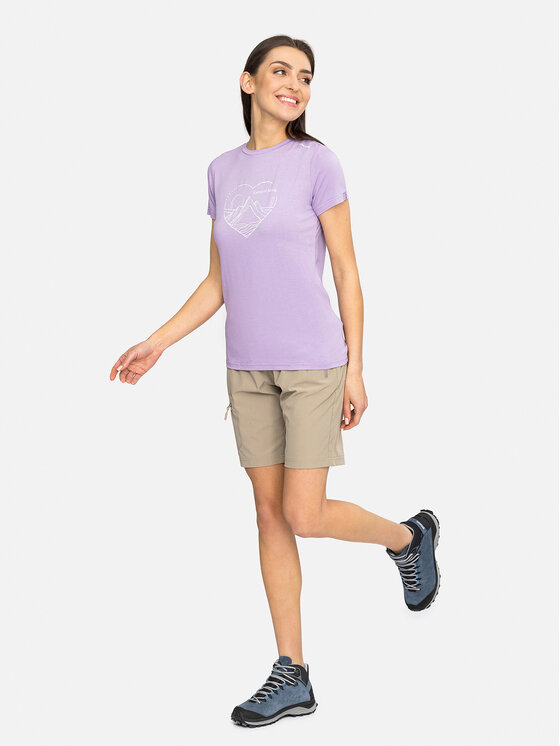 Viking Viking T-Shirt Lenta Bamboo Light Lady Fioletowy Regular Fit