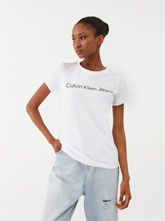 Calvin Klein Jeans T-Shirt J20J220253 Weiß Slim Fit
