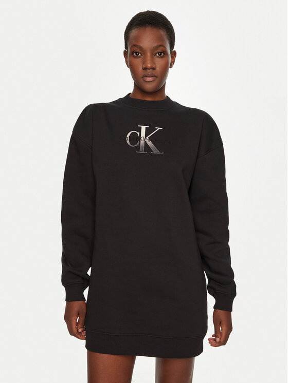 Calvin Klein Jeans Calvin Klein Jeans Úpletové šaty J20J224834 Černá Relaxed Fit
