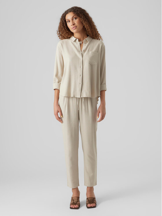 Vero Moda Vero Moda Auduma bikses Jesmilo 10279691 Pelēks Regular Fit