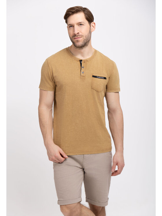 Volcano Volcano T-Shirt T-APY Beżowy Regular Fit