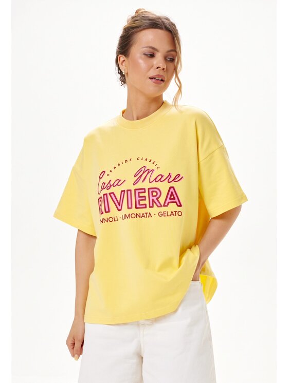 Mirons Mirons T-Shirt Print Beżowy Regular Fit