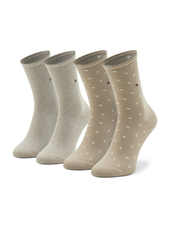 Tommy Hilfiger Tommy Hilfiger 2er-Set hohe Damensocken 100001493 Beige