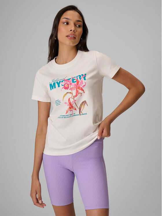 4F 4F T-Shirt TROPIC ORCHID Biały Regular Fit