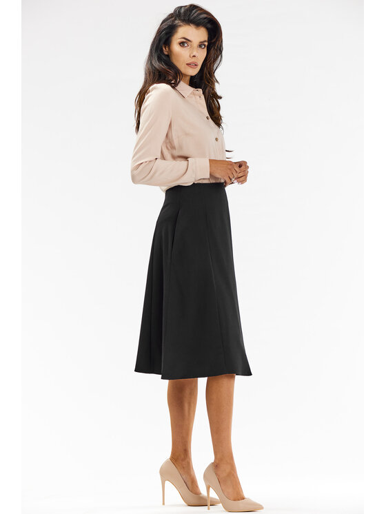 Awama Awama Sukňa A673 Čierna Basic Fit