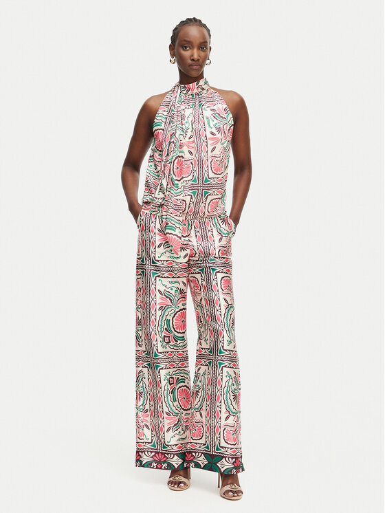 Morgan Morgan Pantaloni di tessuto 261-PARA.F Multicolore Wide Leg