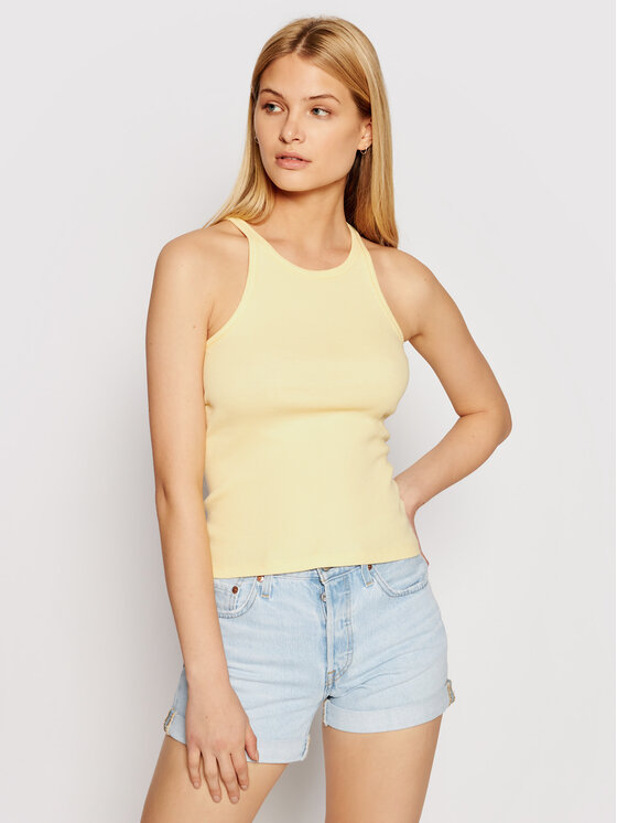 Top High Neck 19706-0005 Giallo Slim Fit