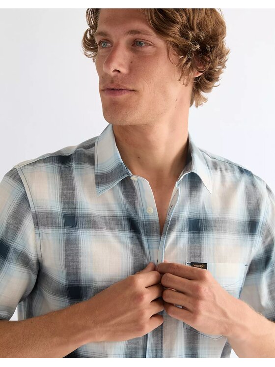 Wrangler Wrangler Koszula SS 1 PKT SHIRT Kolorowy Regular Fit