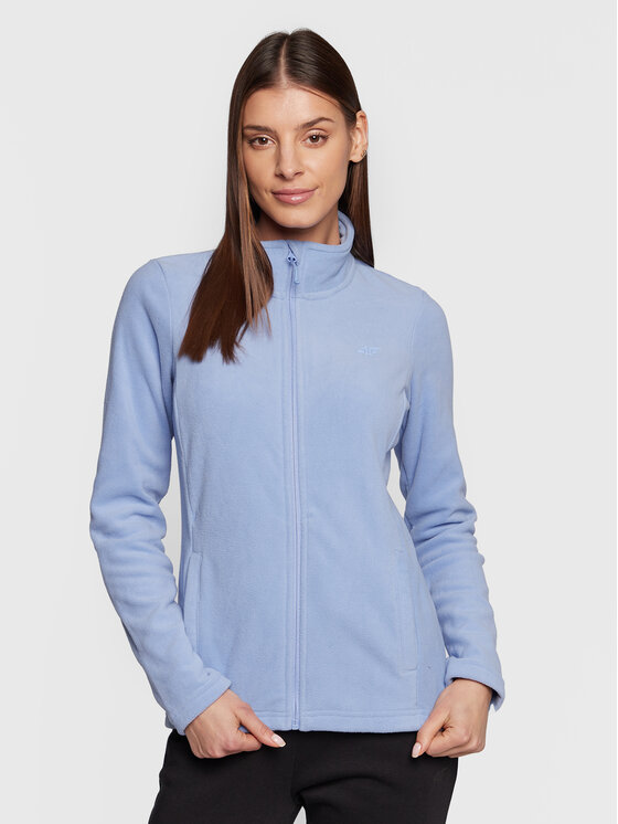 4F 4F Fleecová mikina H4Z22-PLD350 Modrá Regular Fit