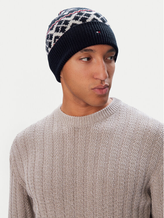 Tommy Hilfiger Tommy Hilfiger Czapka Th Flag Fairisle AM0AM14860 Granatowy