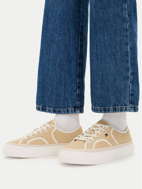 Tommy Hilfiger Tommy Hilfiger Tenisówki Platform Vulc Piping FW0FW09394 Żółty