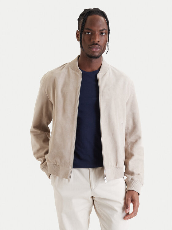 BOSS BOSS Lederjacke H-Muller 50543213 Beige Regular Fit