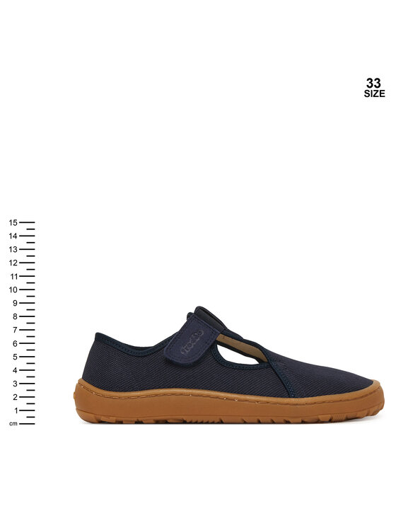 Froddo Froddo Kapcie Barefoot Canvas T-Bar G1700439 D Granatowy