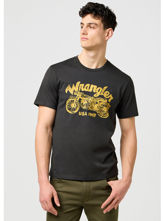 Wrangler Wrangler T-shirt AMERICANA TEE Nero Regular Fit