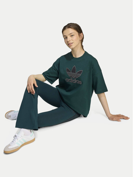 adidas adidas Legginsy adicolor JV8617 Zielony Slim Fit