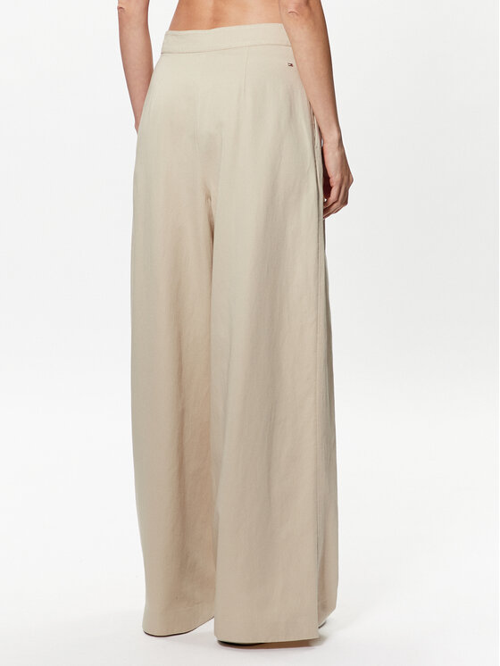 Tommy Hilfiger Tommy Hilfiger Pantaloni di tessuto WW0WW38596 Beige Wide Leg