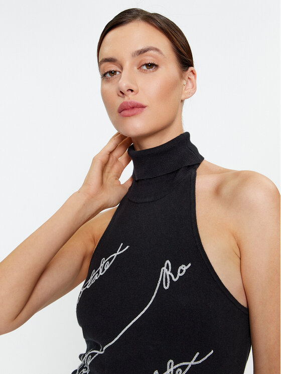 ROTATE ROTATE Φόρεμα υφασμάτινο Sequin Logo 110112100 Μαύρο Slim Fit