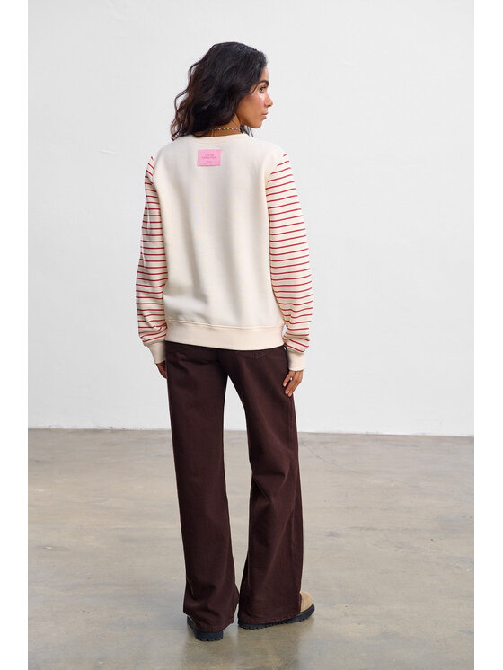 NAOKO NAOKO Bluza The Digital Secret Kremowy Reglan Fit