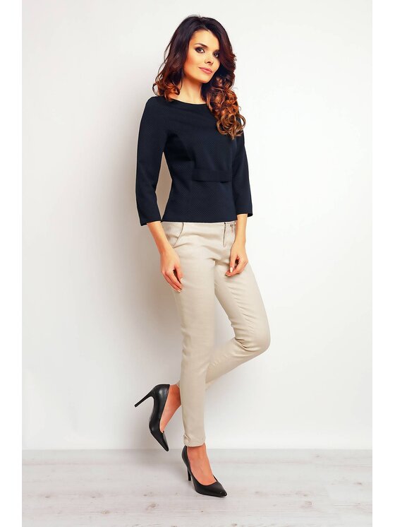 Infinite You Infinite You Bluzka M089 Granatowy Basic Fit