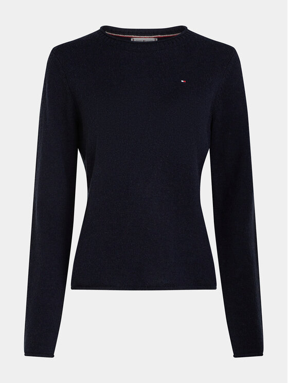 Tommy Hilfiger Tommy Hilfiger Sweter WW0WW40264 Granatowy Regular Fit
