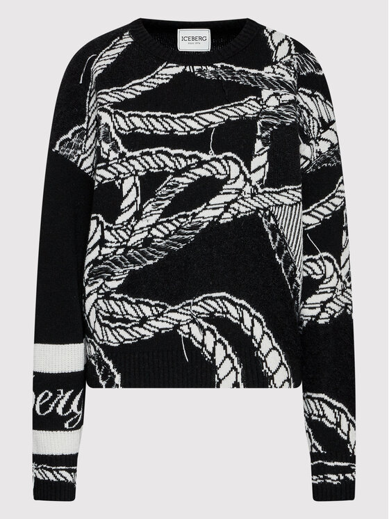Iceberg Iceberg Sweter 22II2P0A0247079 Czarny Regular Fit
