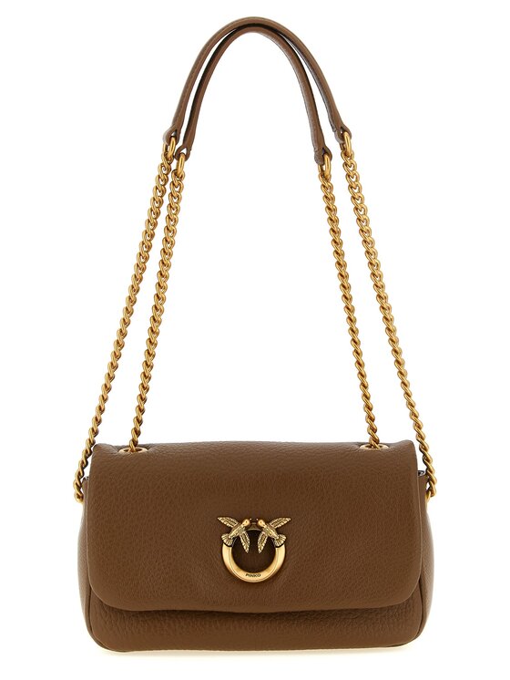 PINKO PINKO Torebka Brown Lamb Leather Shoulder Brązowy