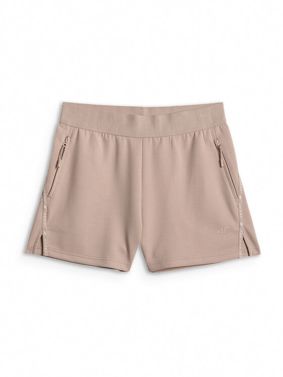 4F 4F Szorty sportowe COZY Beżowy Slim Fit