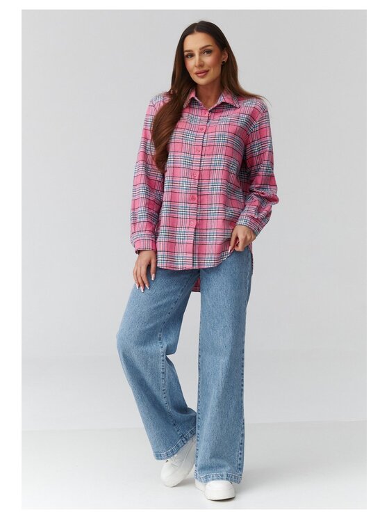 Makadamia Makadamia Koszula C35 Różowy Loose Fit