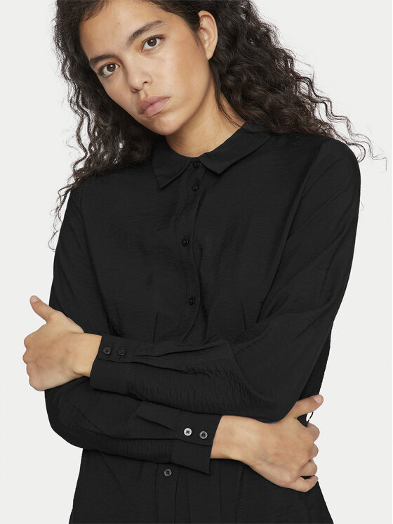 Vila Vila Rochie tip cămașă Domira 14095932 Negru Regular Fit