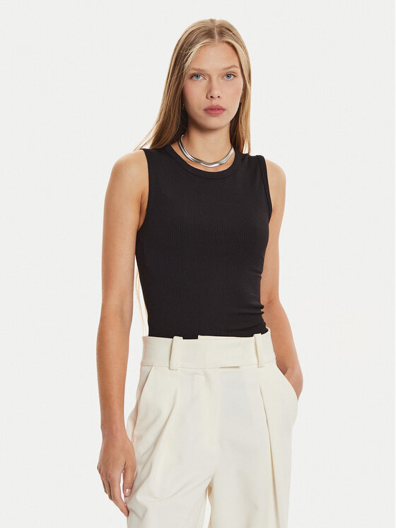 Calvin Klein Top K20K207748 Čierna Slim Fit