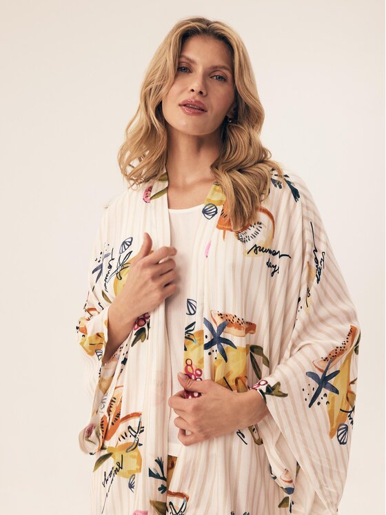 Esotiq Esotiq Szlafrok 43255 Kolorowy Regular Fit