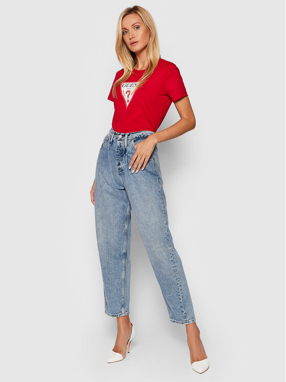 T-shirt Original W1YI1B I3Z11 Rosso Boxy Fit