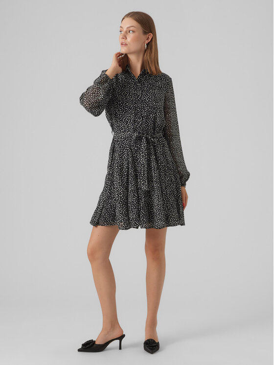 Vero Moda Vero Moda Sukienka koszulowa 10299195 Czarny Regular Fit
