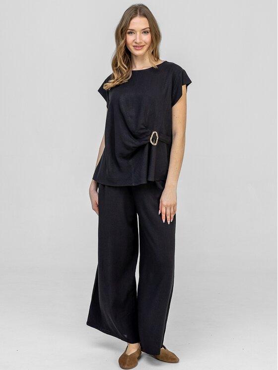 Perso Perso Sada halenka a kalhoty SET266168F Černá Regular Fit