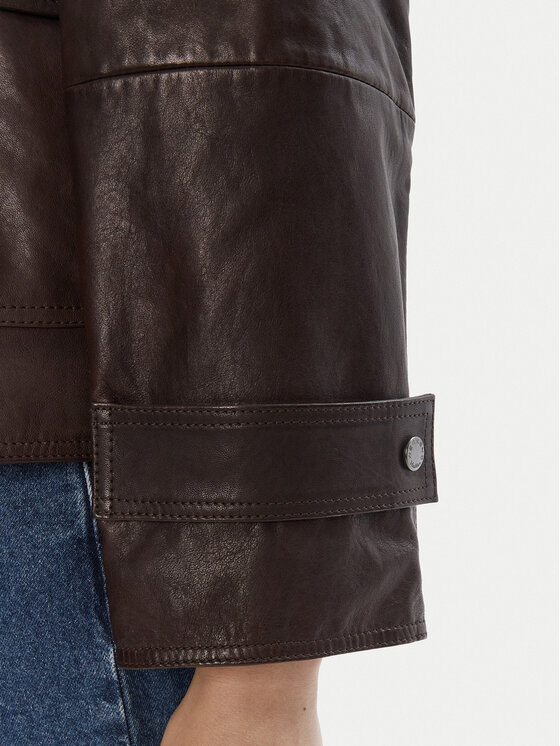 Weekend Max Mara Weekend Max Mara Geacă de piele Berbice 2525446021 Maro Regular Fit