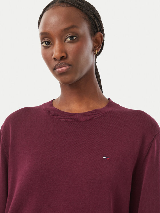 Tommy Jeans Tommy Jeans Sweter Essential DW0DW23360 Fioletowy Regular Fit