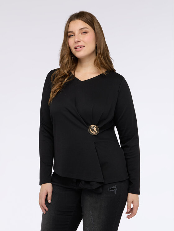 Fiorella Rubino Fiorella Rubino Bluzka G099L008776N033 Czarny Regular Fit