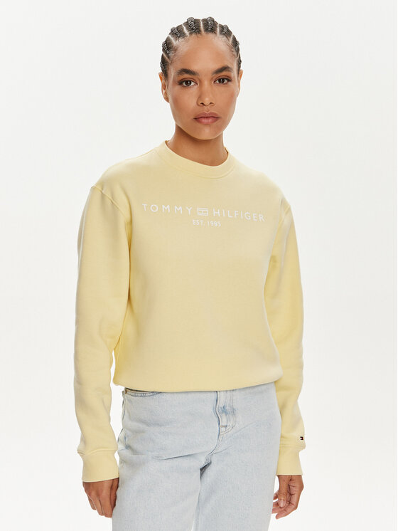 Yellow tommy hilfiger sweatshirt discount