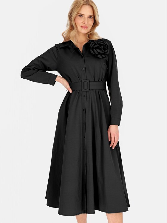 Perso Perso Letní šaty RBE254085F Černá Regular Fit