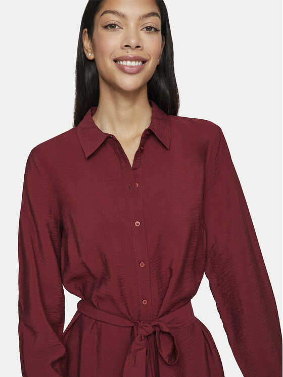 Vila Vila Hemdkleid Domira 14095932 Dunkelrot Regular Fit
