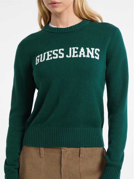 Guess Jeans Guess Jeans Sweter 178808 Zielony Classic Fit
