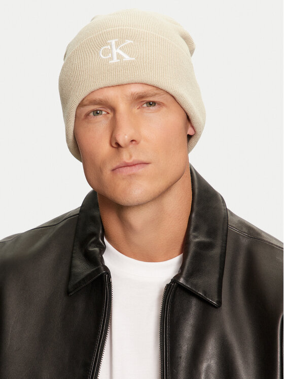 Calvin Klein Kapa Monogram Embro Beanie K50K512145 Bež