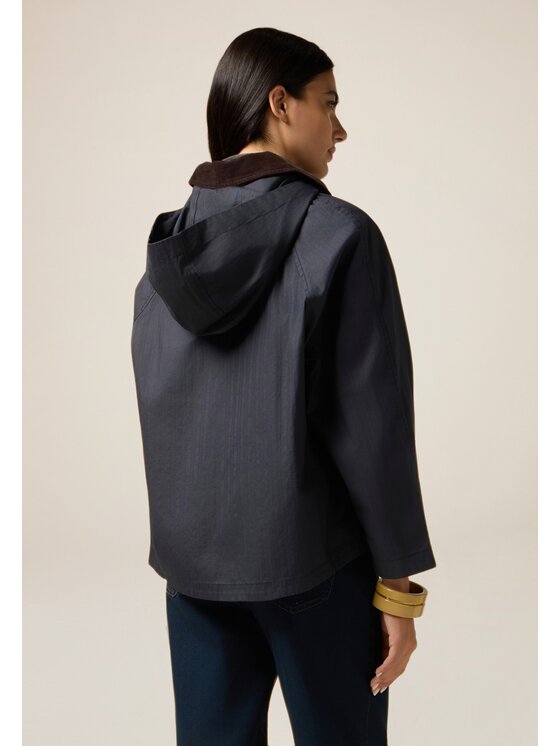 Oltre Oltre Cappotto 8150J000219N034 Blu Boxy Fit